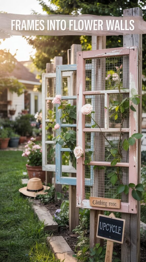 Turn old window frames into a charming privacy trellis. Paint, attach mesh, plant climbers, and create a cottage-style screen in one weekend. Click for the step-by-step.