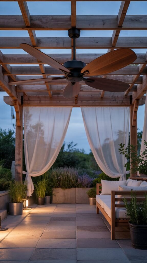 How strategic placement of stylish outdoor fans creates gentle cross‑breezes that disrupt mosquitoes—practical tips for a comfortable, elegant backyard.