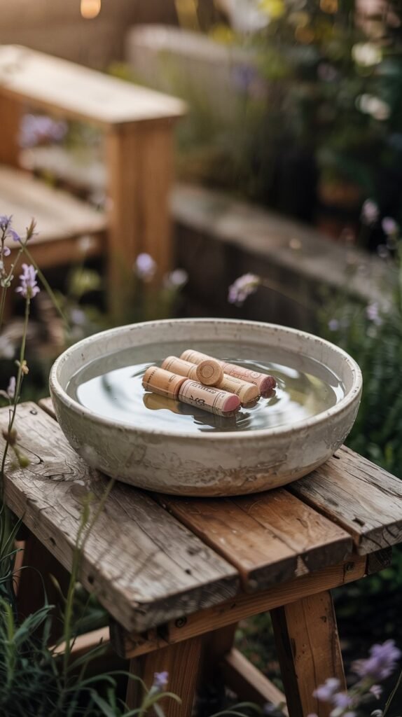 Floating wine cork raft