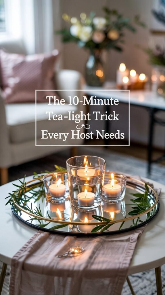 lit tea lights candles 