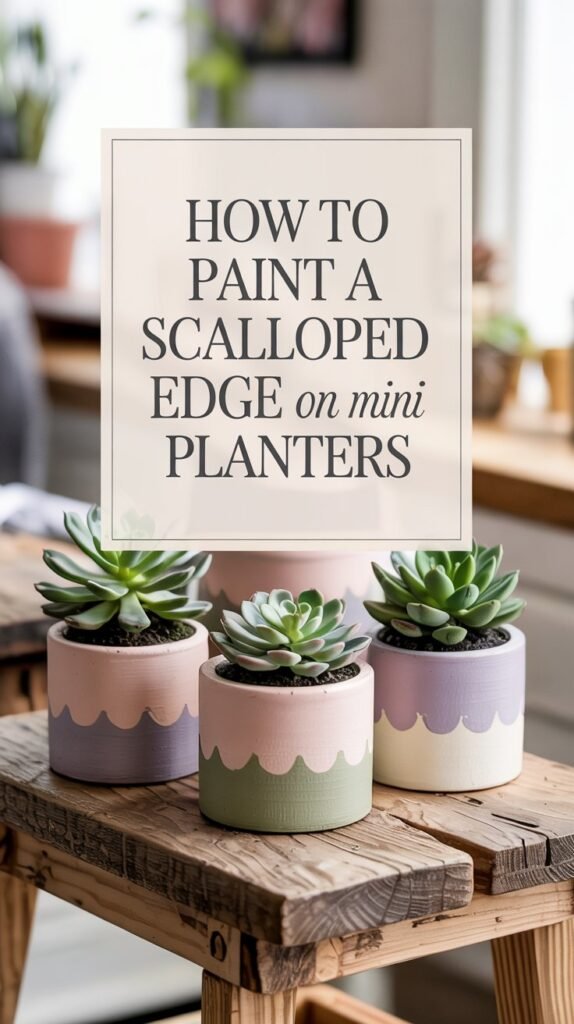 scalloped edge mini planters